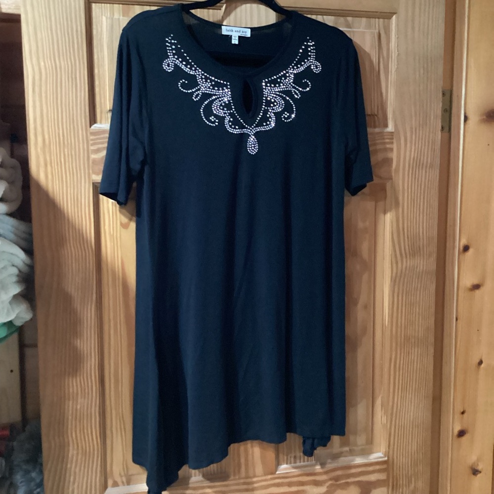Faith and Joy Black Women’s embellished tunic top
